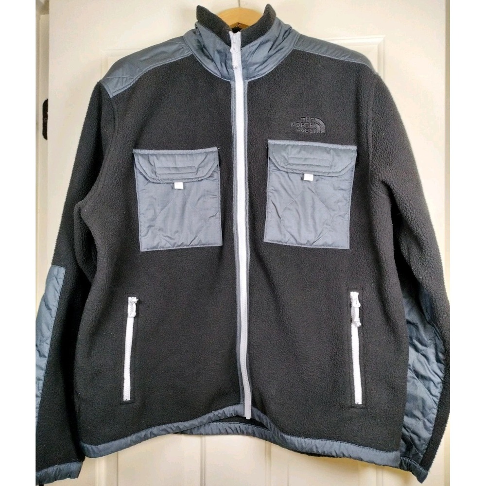 The North Face Royal Arch Full Zip Fleece Jacket Men's Large Black Gray Utility